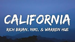 Rich Brian, NIKI & Warren Hue - California (Lyrics)