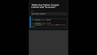 “Make Your Python Console Colorful with Termcolor!”