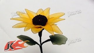 DIY How to make Stocking Sunflower  - JK Arts 096