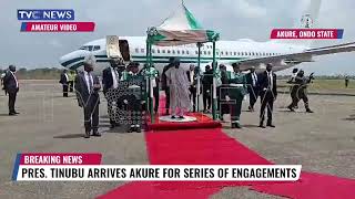 President Tinubu Arrives In Akure For A Series Of Engagements