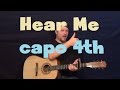 Hear Me (Imagine Dragons) Easy Guitar Lesson How to Play Capo 4th Fret Tutorial