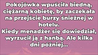 Pokojówka wpuściła biedną, ciężarną kobietę, by zaczekała na przejście burzy śnieżnej w hotelu.