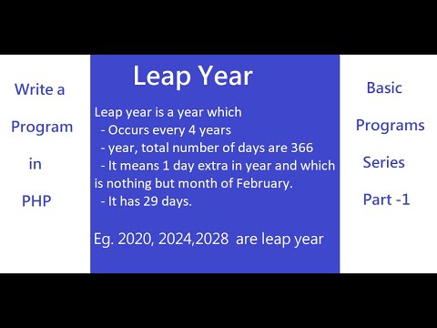Wap To Find Leap Year Program Code In Php Youtube