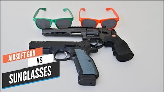 Airsoft Safety - Airsoft gun vs Sunglasses - Will sunglasses protect you from direct hit?!