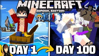 I Survived 100 Days in One Piece in Minecraft Bedrock... Here's What Happened!