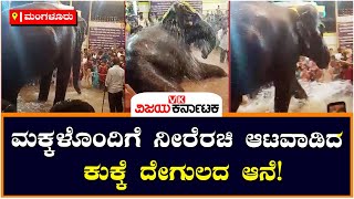 ಮಕ್ಕಳೊಂದಿಗೆ ನೀರೆರಚಿ ಆಟವಾಡಿದ ಕುಕ್ಕೆ Temple elephant.! | Vijay Karnataka