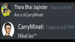 CarryMinati Vs Thara Bhai Joginder Discord War  |#tharabhaijoginder #CarryMinati #algrowchallenge