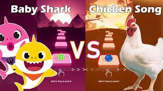 Baby Shark Song VS Chicken Song - Tiles Hop. TRZ