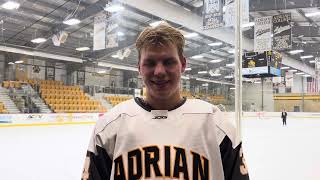 Adrian College NCAA Men’s Hockey - Post Game Interview with Ian Amsbaugh (11/3/24)