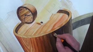 기초디자인 나무시계,종이악보 채색2 Wooden clock,paper score painting2