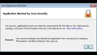 Java 65 Fix application blocked by security Chrome Explorer Firefox 2015