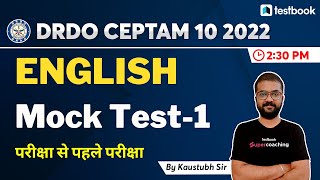 DRDO CEPTAM 10 English Classes 2022 | Mock Test-1 for DRDO STA B \u0026 Technician | Kaustubh Sir