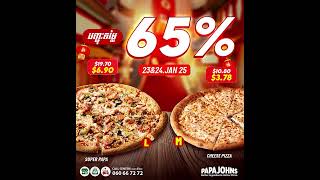 បញ្ចុះតម្លៃ 65% ពី Papa Johns