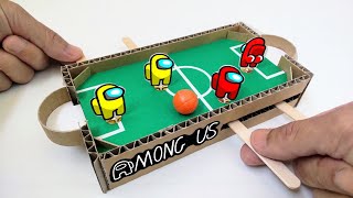 DIY Cardboard Football Table Game with Among Us！ FUNNY Homemade Cardboard Craft Idea