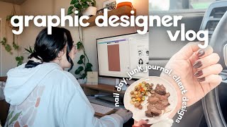 day in the life of a $100K+ graphic designer (client designs \u0026 nail day)