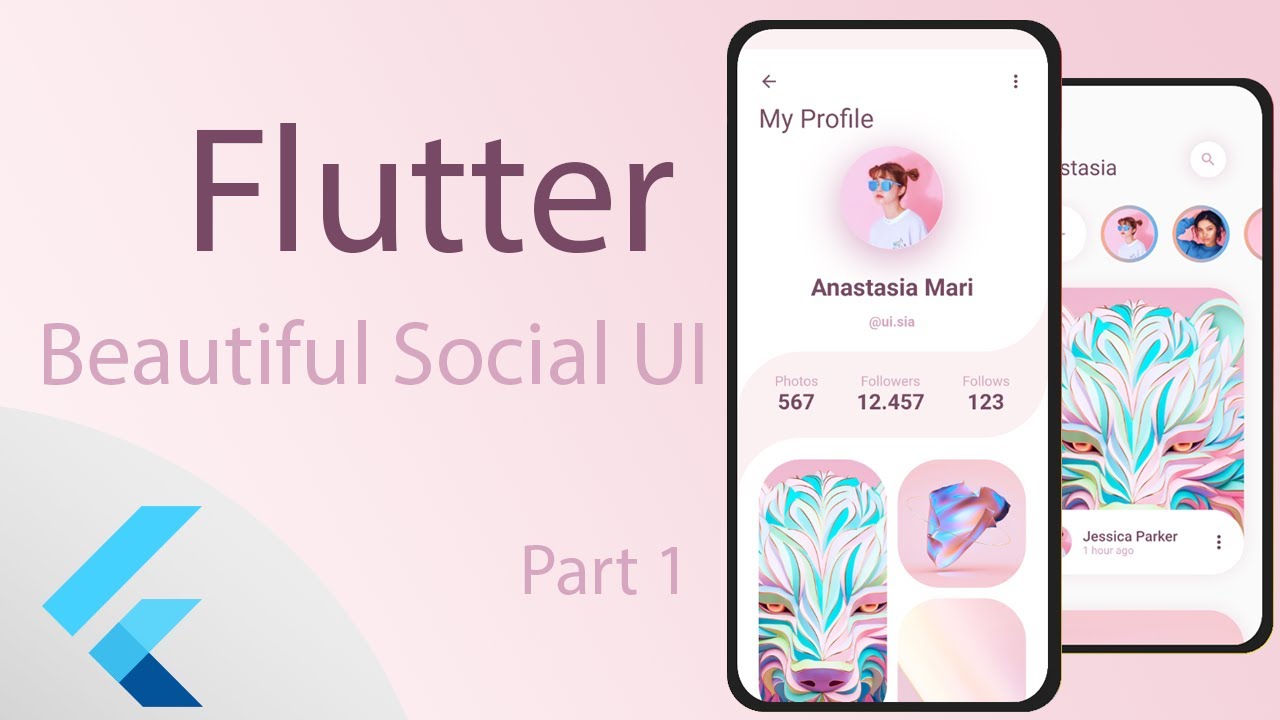 Flutter - Beautiful Social App UI - Speed Coding - Part 1 - YouTube