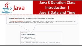 Java 8 Duration Class Introduction | Java 8 Date and Time | Java Date and Time