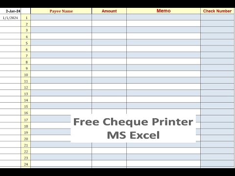 Cheque Print Ms Excel Youtube