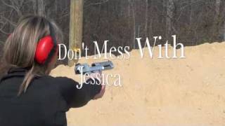Jessica Shooting The Desert Eagle 50 Caliber Pistol