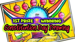 Indian Constitution Day Poster National Law Day Drawing Constitution