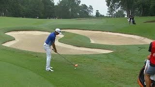 Rickie Fowler hits second shot off the deck with driver at the TOUR Championship