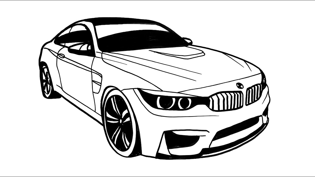 How To Draw A BMW M4 - How To Draw A BMW Car Step By Step - BMW M4 Car ...