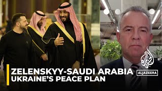 Ukrainian president Volodymyr Zelenskyy is in Saudi Arabia for talks on his country's peace plan