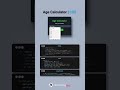 Age Calculator Using html CSS and JavaScript #shorts #explore #explorepage #trending
