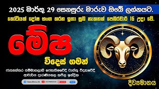 2025 සෙනසුරු මාරුව ඔබේ ලග්නයට | මේෂ  ලග්නය - විදෙස් ගමන්