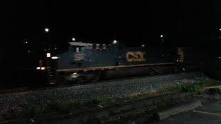 CSX 525 West empty Grain train comes to a stop in Charlottesville Virginia