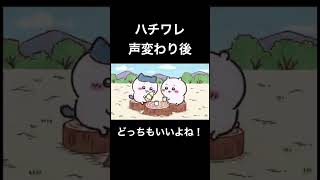 【ちいかわ】ハチワレ  声変わり前後比較 #Shorts #ちいかわ