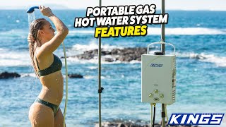 Kings Portable Gas Hot Water System Features - CAMP SHOWER