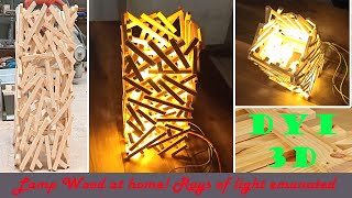 DIY Lamp Wood at home! Rays of light emanated from the square column