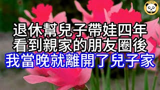 退休幫兒子帶娃四年，看到親家的朋友圈後，我當晚就離開了兒子家#幸福人生#為人處世#生活經驗#情感故事#中老年頻道#退休養老