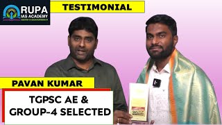 PAVAN KUMAR TESTIMONIAL| TGPSC AE AND GROUP 4 SELECTED