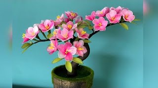 How To Make Nylon Stocking Flower || Bonsai Sakura Cherry Blossoms