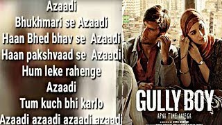 #AZADI #GULLYBOY #DIVINE |Azadi dub sharma devine song|Gully Boy Azadi