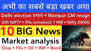 अभी का सबसे बड़ा खबर 🔥 MANIPUR CM RESIGN | DELHI ELECTION | TOMORROW SHARE MARKET ANALYSIS