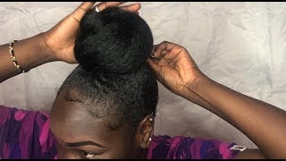 Quick \u0026 Easy Bun With Jumbo Braiding Hair/ 4c hair