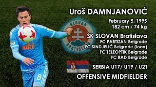 UROS DAMNJANOVIC MIDEFIELDER SK SLOVAN