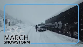 Mountain road closures leave some travelers stranded