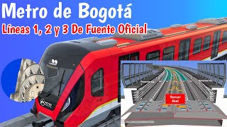 Metro de Bogotá Situación actual de las lineas 1 2 y 3 de fuente oficial