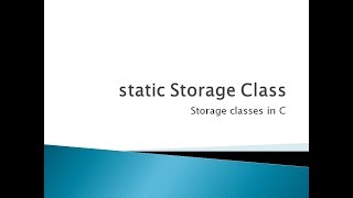 76 - static Storage Class | Storage Classes in C Programming
