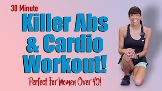 Killer Abs and Cardio Workout! Women over 40! Fitness With Sharon!