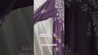 Lucknowi Chikankari Modal Cotton Kurta for Women #chikankari #chikankarikurti #yt #shortvideo