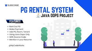 🔥Java OOPS Project - 🏡PG Rental System Using Java | OOP Concepts & Implementation