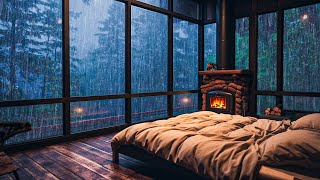 Sound of Rain for Relaxation and Comfortable Sleep - Heavy Rain and Thunder at Night