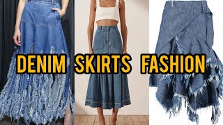Denim Skirt Fashion || डेनिम स्कर्ट फॅशन #thefashionworld #youtubevideo #viralvideo
