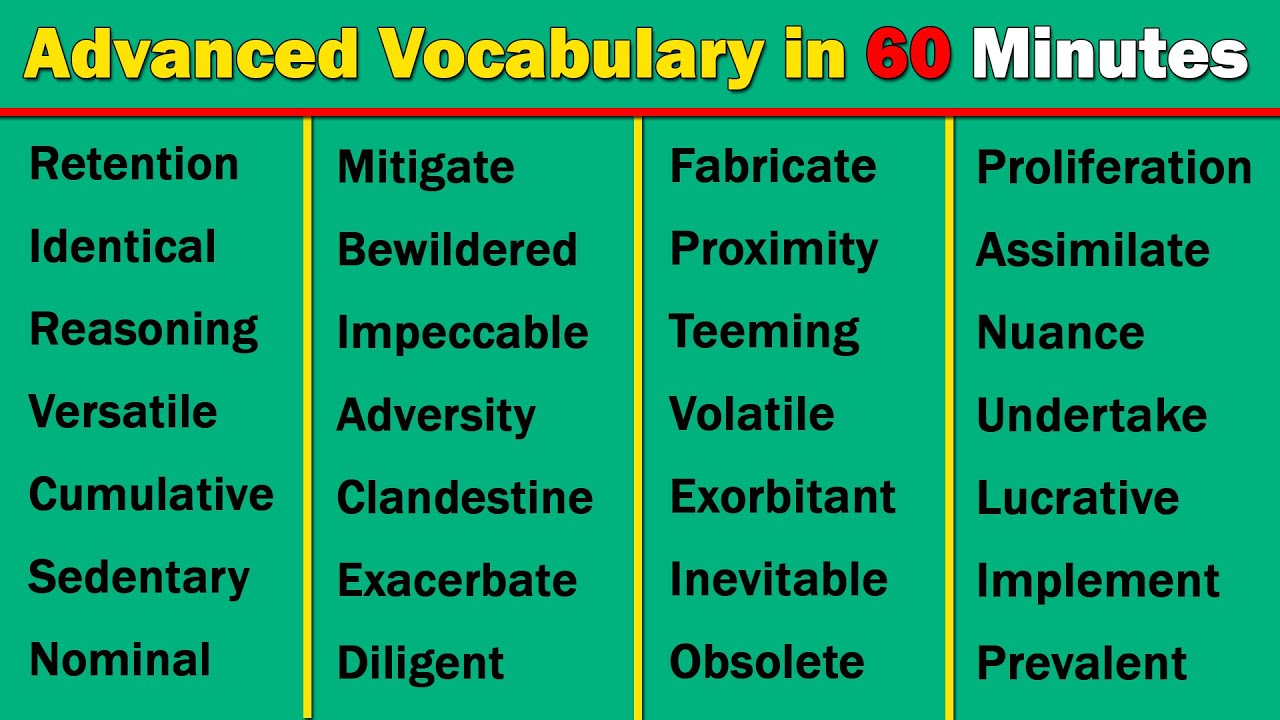 Advanced Vocabulary In 60 Minutes You Need To Know Go It