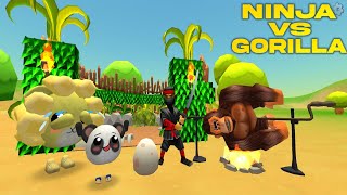 Baby Bear And Gorilla | Chicken Gun